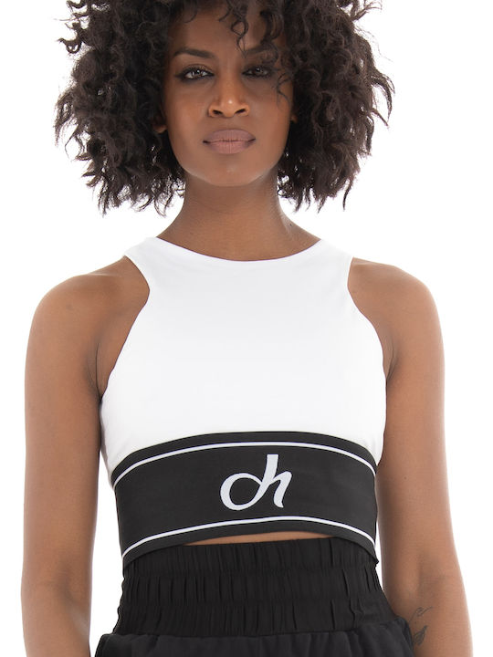 Γυναικείο Crop Top Αμάνικο Καλοκαιρινό Λευκό