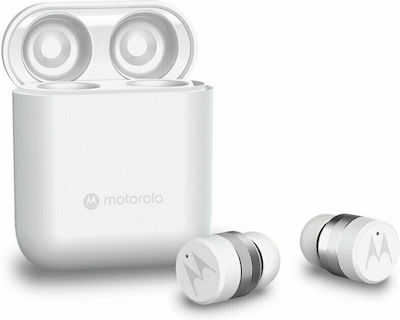 Motorola Vervebuds 120 Bluetooth Handsfree Ακουστικά με Αντοχή στον Ιδρώτα και Θήκη Φόρτισης Λευκά