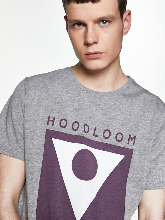 Hoodloom T-shirt with Dot in Triangle Print - Black and Grey