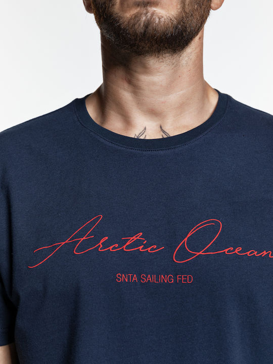 Snta T-shirt with Arctic Ocean print - Blue Navy