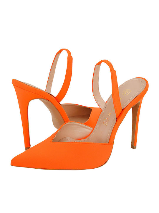 Pointed Toe Heels Orange