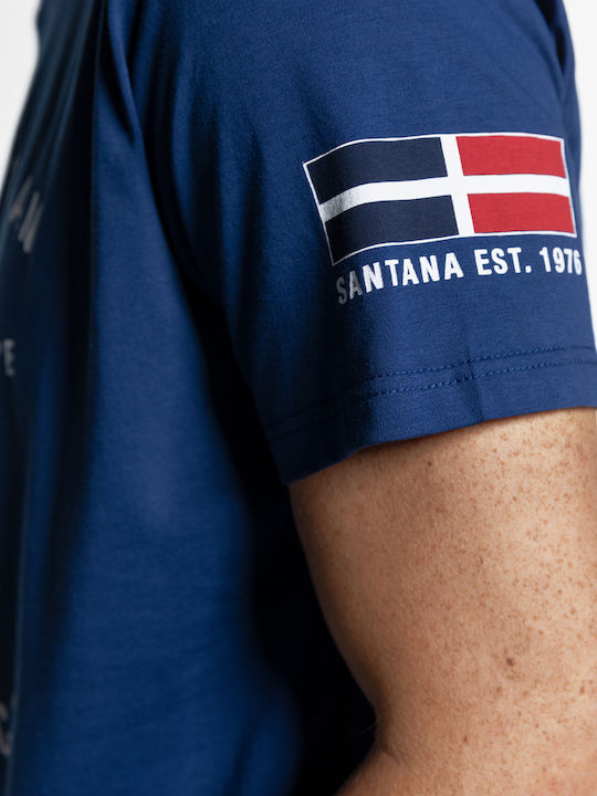 Snta T-shirt με Τύπωμα Arctic Ocean+Sleeve Flag - Denim