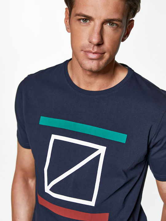 RedGreen T-shirt with Big RG Logo Print - Blue Navy