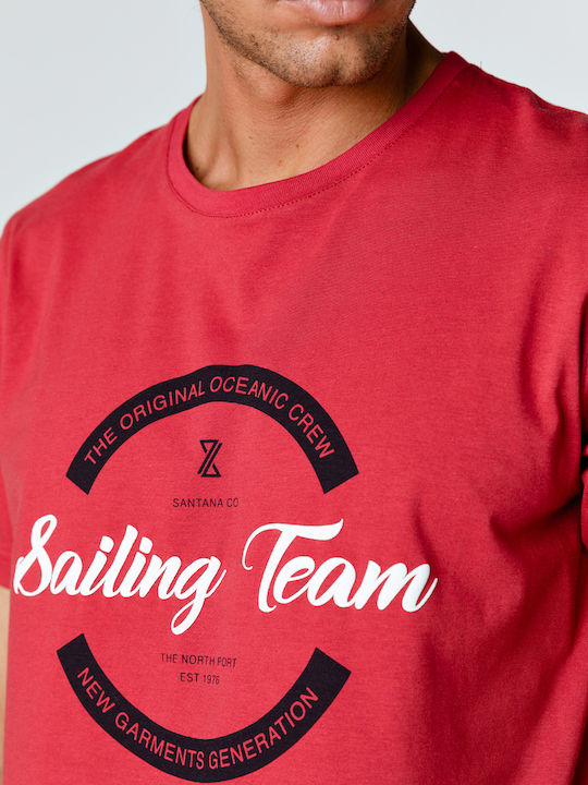 Snta T-shirt with Puffy Sailing Team print - Red