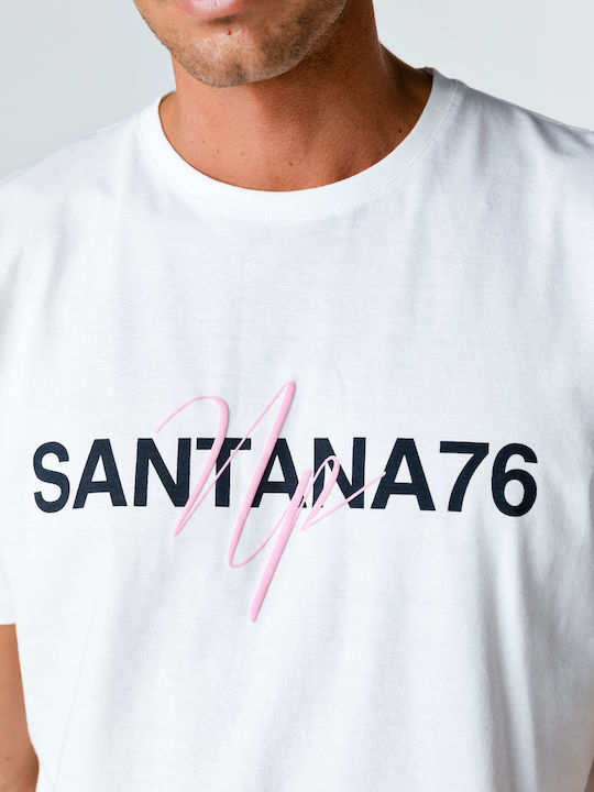 Snta T-shirt with Print SANTANA76 - White