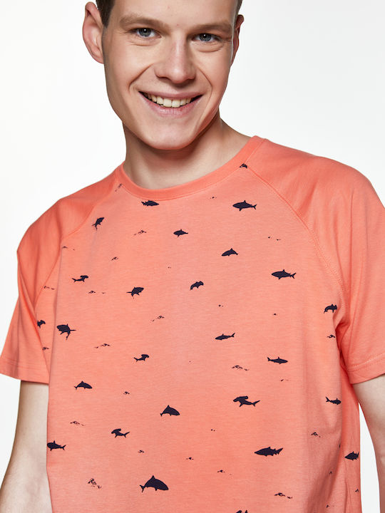 Tricou Snta cu imprimeu Allover Sharks - Coral