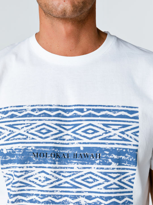 Snta T-shirt with Molokai Hawaii print - White