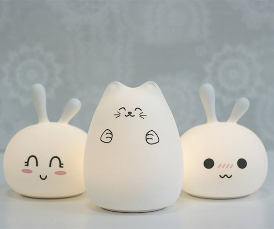 Rabbit & Friends Night Light Cute Bunny Battery White