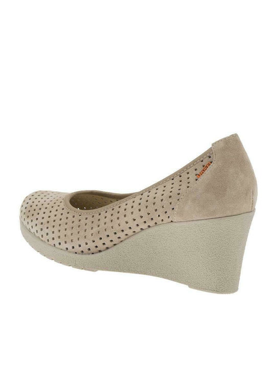 Anatomic Leather Pointed Toe Gold Medium Heels