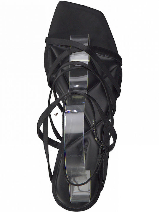 Stoff Sandalen Schwarz