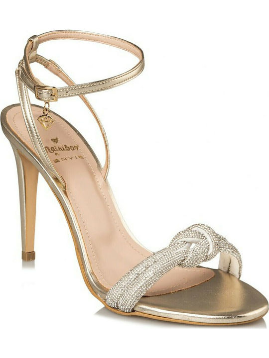 Sandals with Strass Gold