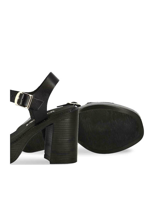 Din piele Sandale Negre