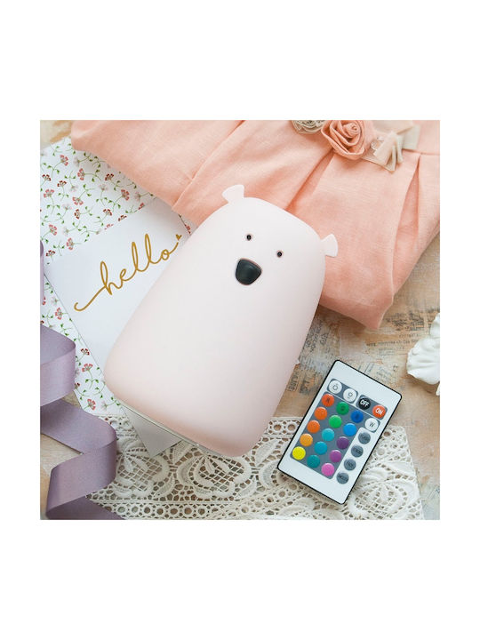 Rabbit & Friends Lămpi De Veghe Pentru Copii Urs Telecomandă Usb Alb