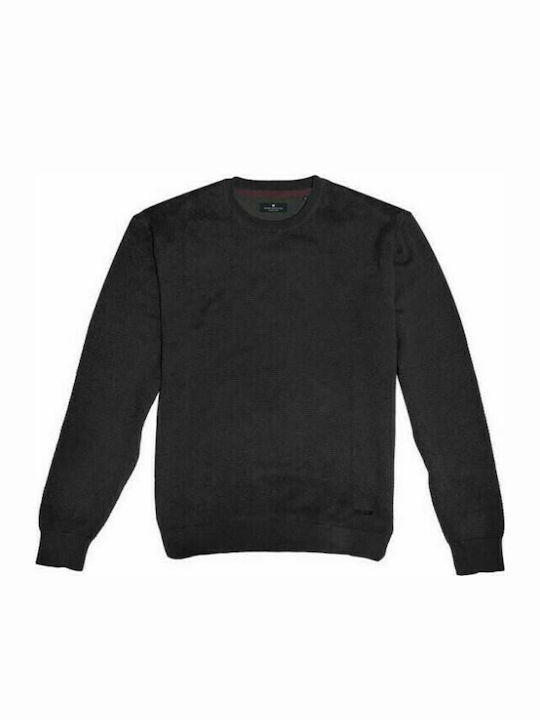 Double Herren Langarm-Pullover Schwarz