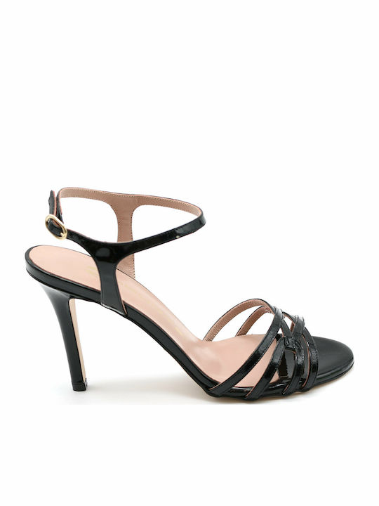 Sandals from Patent Leather Black