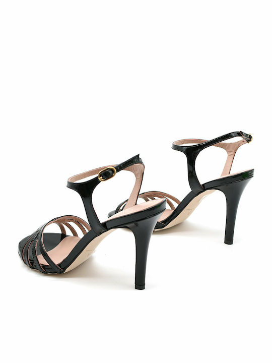 Sandals from Patent Leather Black