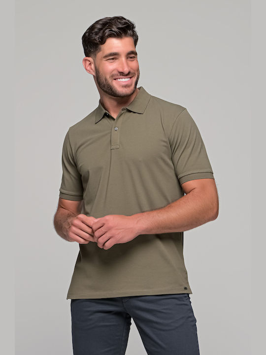 Olymp Men's Short Sleeve Blouse Polo Khaki