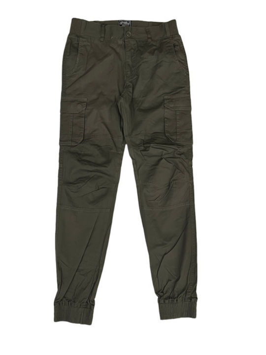 Paco & Co Men's Trousers Cargo in Slim Fit Khaki