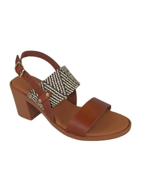 Leather Sandals Tabac Brown