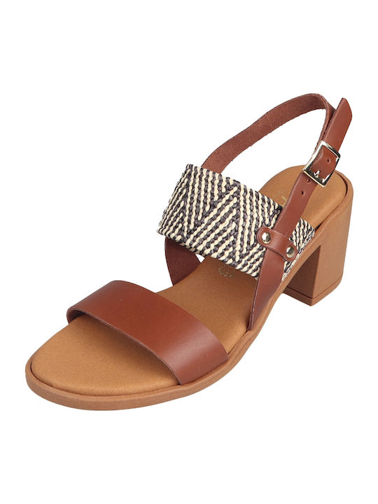 Leather Sandals Tabac Brown