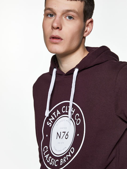 Snta Hooded Sweatshirt with Hood & Print Circle N76 - Bordeaux