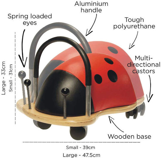 Wheelybug Проходилка Животно Калинка Малка За 12+ Месеца Червена