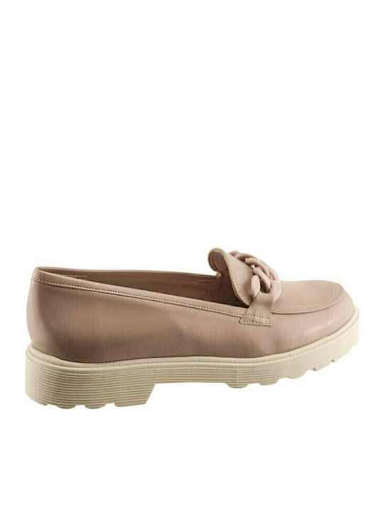 Patent Leather Women's Moccasins in Pink Color