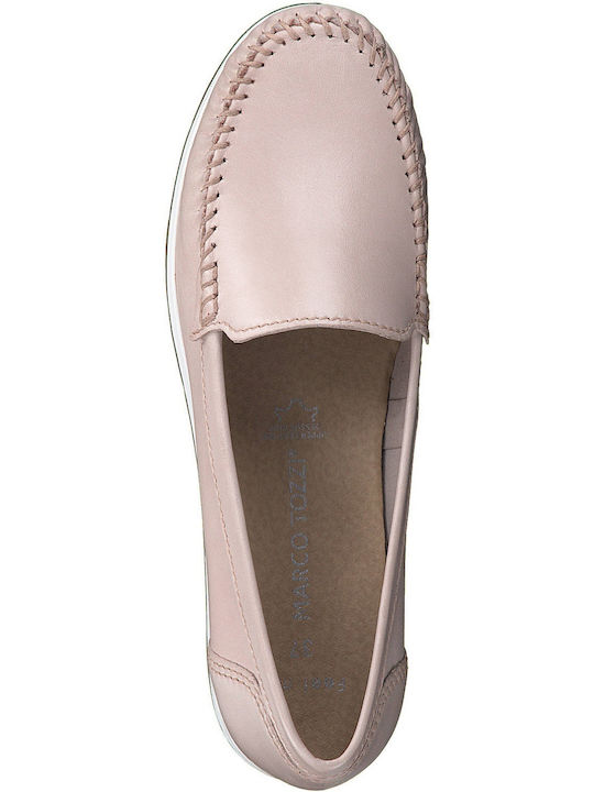 Leder Damen Mokassins in Rosa Farbe