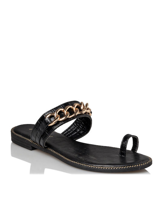 Women's Flat Sandals in Black Color