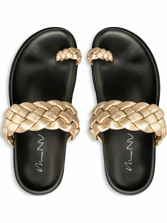 Women's Flat Sandals Flatforms in Gold Color