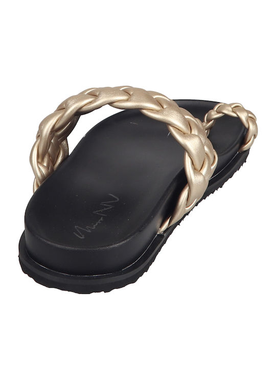 Women's Flat Sandals Flatforms in Gold Color