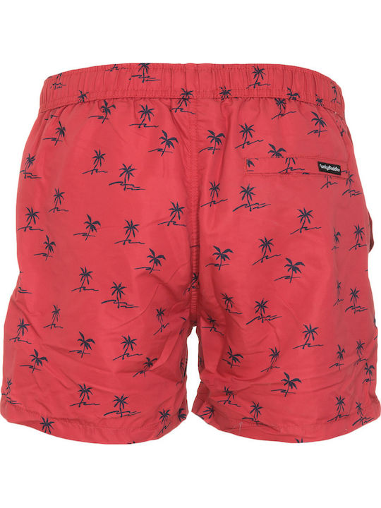 Ανδρικό Μαγιό Σορτς Hibiscus Red με Σχέδια