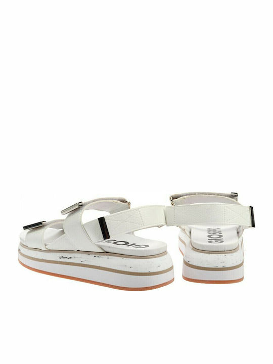 Paxton Women's Flat Sandals Sporty in White Color