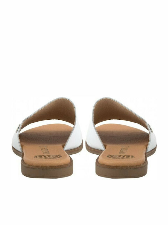 Leather Women's Flat Sandals Anatomic in White Color