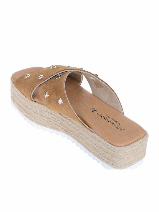 Tahiti Γυναικεία Σανδάλια Flatforms Ταμπά