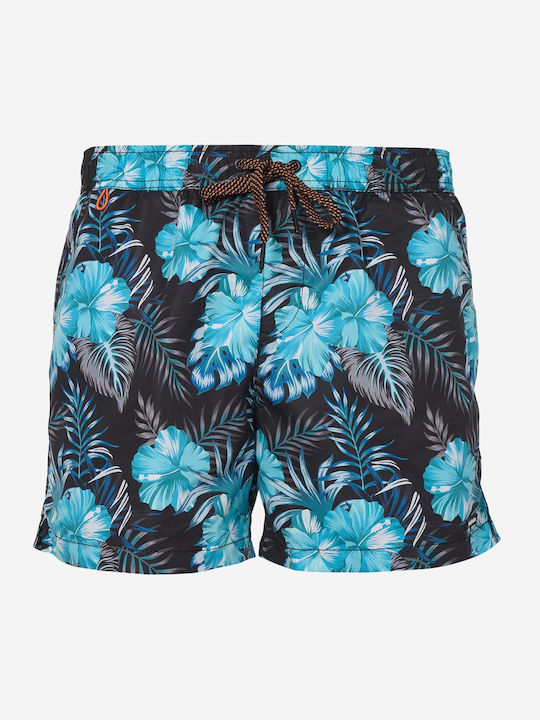 Men's Swimwear Shorts Black / Blue Floral