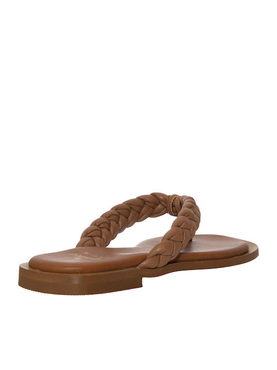 Strandal Women's Flat Sandals in Tabac Brown Color