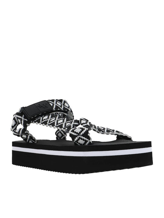 Camping2-A Γυναικεία Σανδάλια Flatforms Μαύρα
