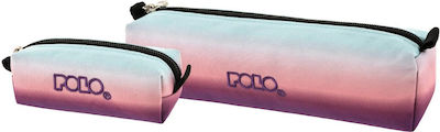 Polo Wallet Pencil Case Barrel with 1 Compartment Sky Blue-Pink