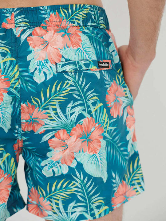Men's Swimwear Shorts Teal Floral