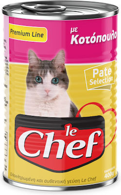 Le Chef Κονσέρβα Wet Food for Adult Cats In Can with Chicken Πατέ 1pc 400gr