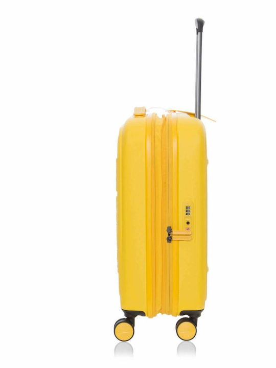 Logoduck Valiză de Călătorie Cabină Dură Galbenă cu 4 roți Înălțime 55cm