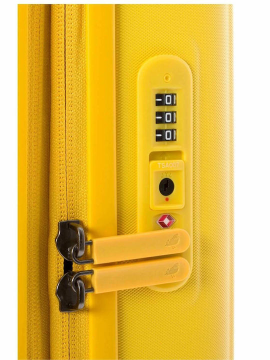 Logoduck Valiză de Călătorie Cabină Dură Galbenă cu 4 roți Înălțime 55cm