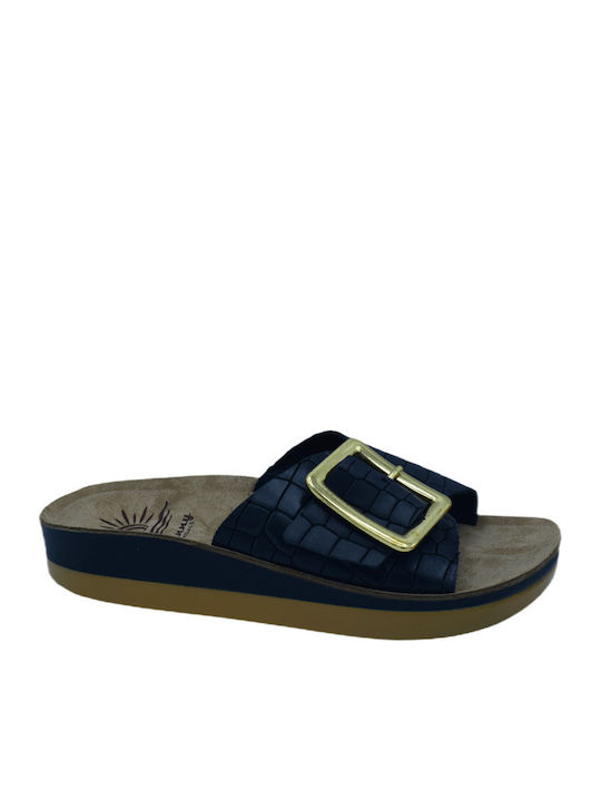 Lisa 35 Leather Women's Flat Sandals Anatomic in Black Color