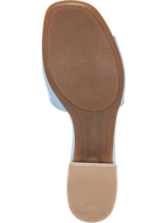 Leder Sandalen Hellblau