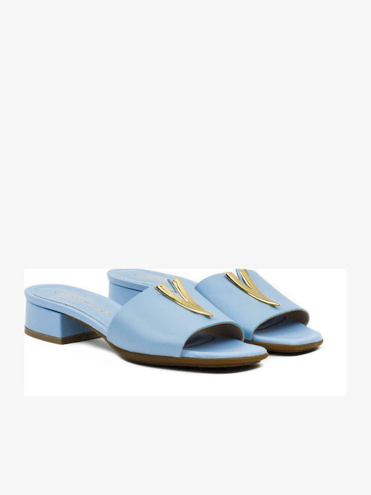 Leder Sandalen Hellblau