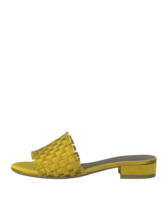 Mules mit Chunky Niedrig Absatz in Gelb Farbe