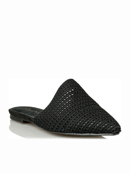 Flach Mules in Schwarz Farbe