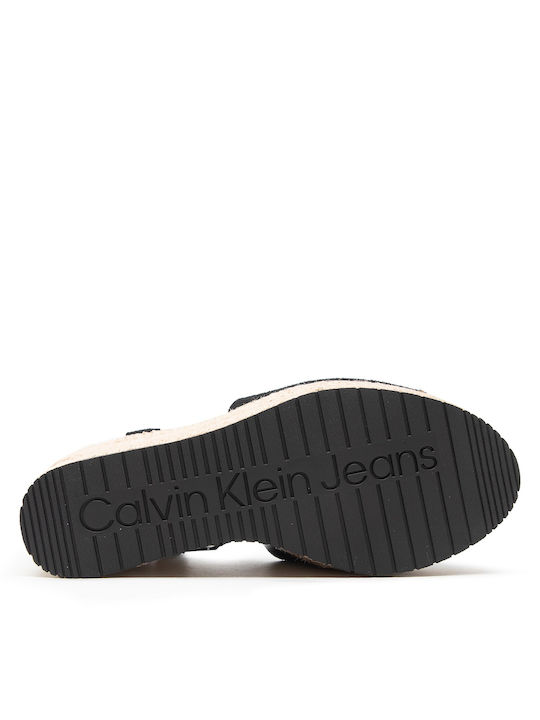 Women's Suede Ankle Strap Platforms Black
