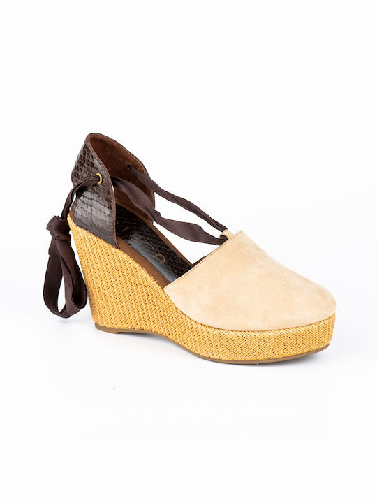 INUOVO Damen Espadrilles Beige-Kaffee